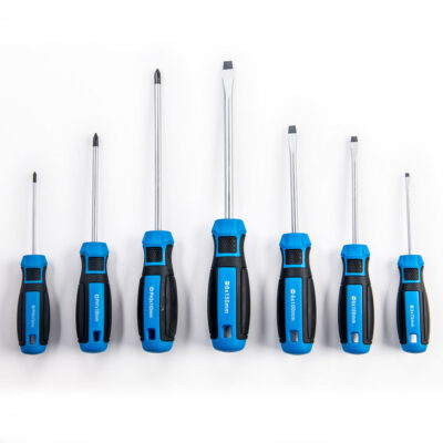 Portable screwdriver set with ergonomic design for professional use