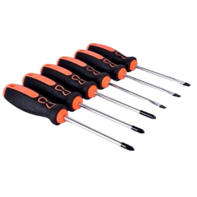 Portable screwdriver with soft grip ergonomic handle