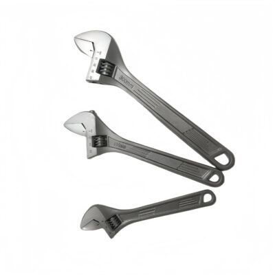 Adjustable spanner and wrench in multiple sizes for industrial and mechanical use