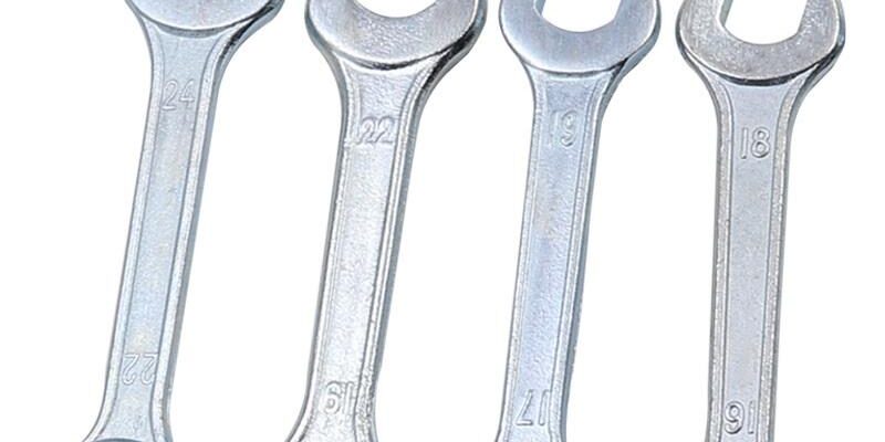 Portable open end wrench with high strength steel construction (7) High strength open end portable spanner and wrench for mechanical repair