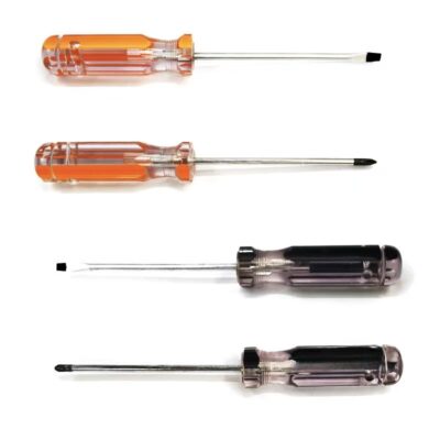 Transparent plastic handle screwdrivers for professional and household use