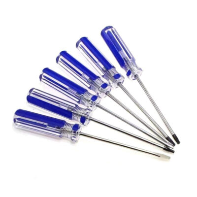Transparent plastic handle screwdrivers for professional and household use